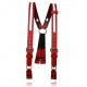 Boston Leather Firefighter's Leather Suspenders w/ Reflective (Loop Attachment), Red